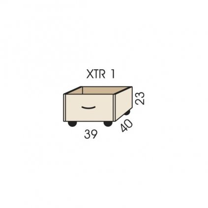 truhlik na koleckach xtr 1