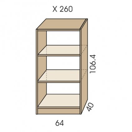 Regál policový, X 260