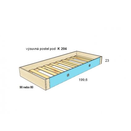 výsuvná postel pod K 204