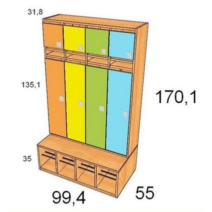 GMG šatna 4 místná