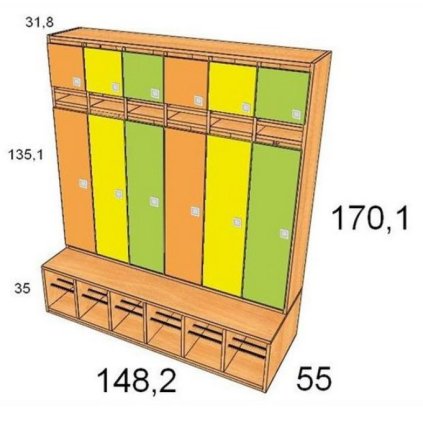 GMG šatna 6 místná