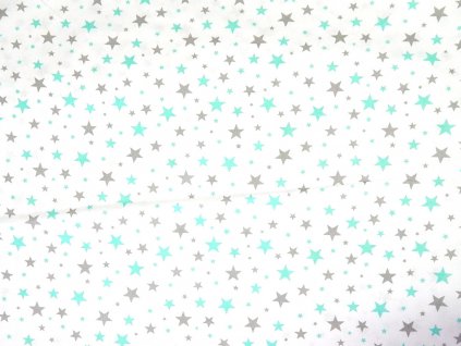 hvězdy tyrkysová šedá na bílé