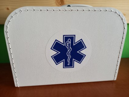 Dětský kufřík 25cm bílý s logem Modrá hvězda života