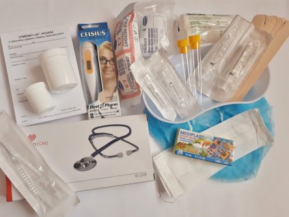 Vybavení doktorského kufříku s pravým stetoskopem (fialový)