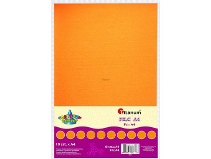 Filc, arch A4, balení 10ks, barva oranžová