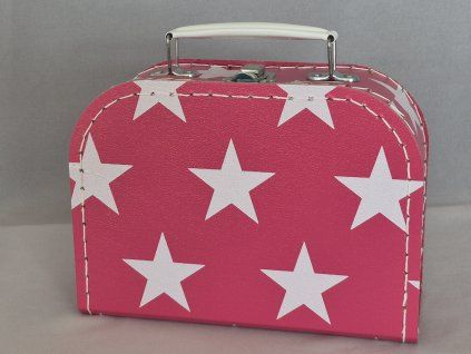 Dětský kufřík 20cm růžový bílá hvězda
