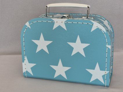 Dětský kufřík 20cm modrý bílá hvězda