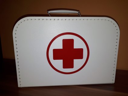 Dětský kufřík 25cm bílý s křížem