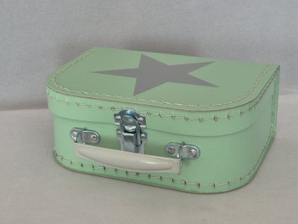 Dětský kufřík 20cm mint s hvězdou