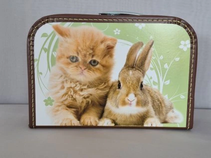 Dětský kufřík 30cm Kočička a králíček