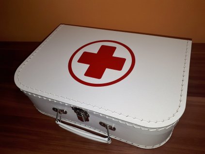 Dětský kufřík 30cm bílý s červeným křížem