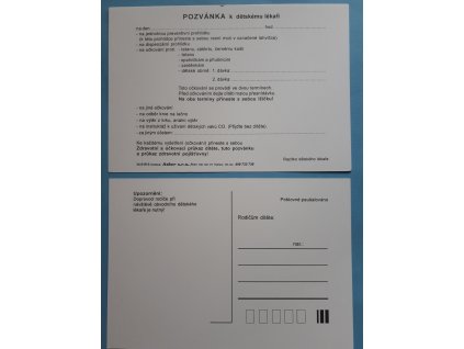 Pozvánka k dětskému lékaři