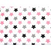 velké hvězdy růžová šedá černá na bílé