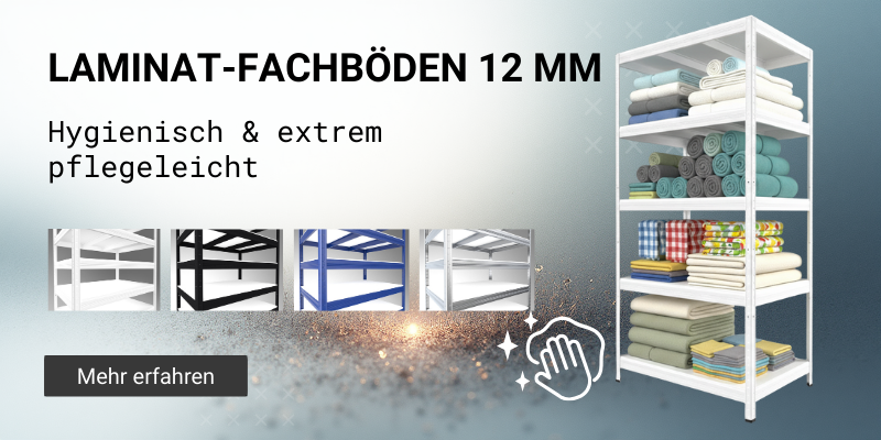 Metallregale mit Laminatböden 12 oder 18 mm