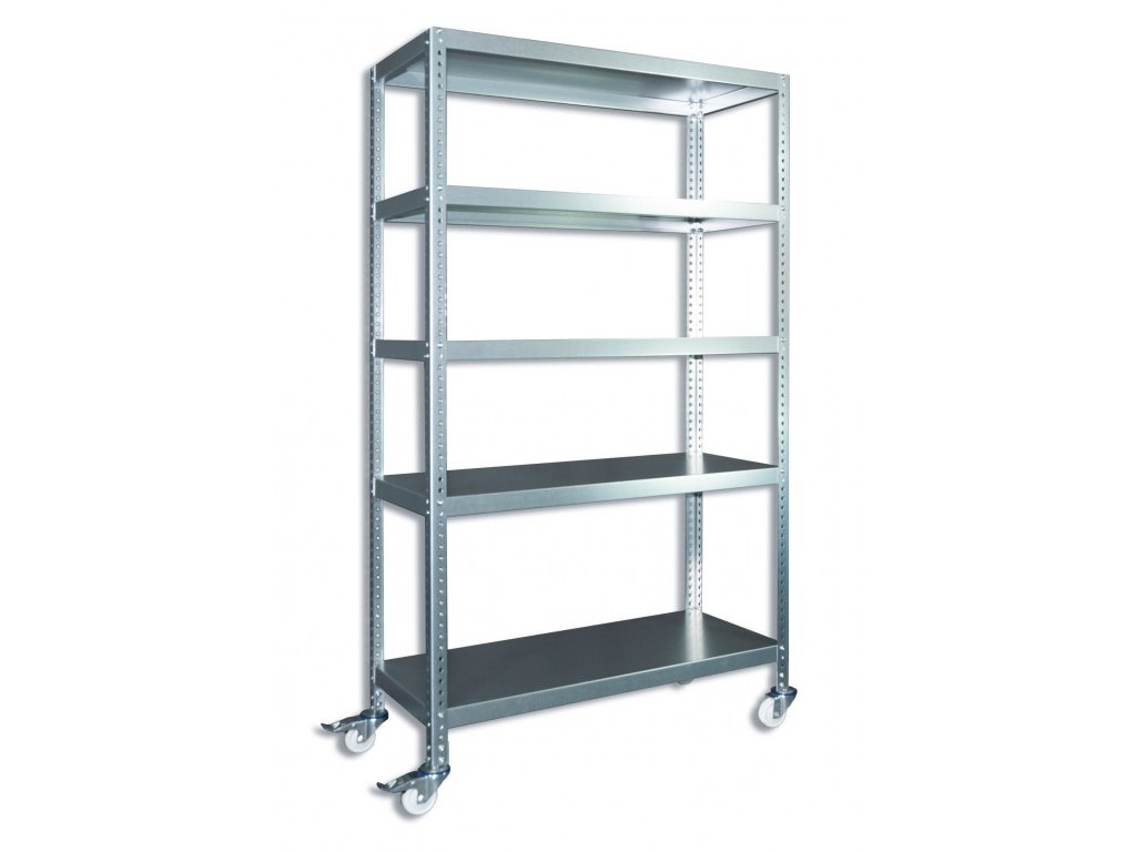 Etagenwagen Biedrax, Schraubsysteme 50 x 100 x 190 cm, 5 Fachböden - verzinkt