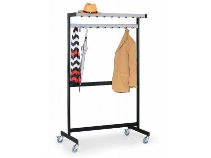 Garderobenständer mit Haken, Einseitig V4505 - mit Obere Rost