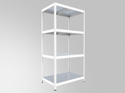 Haushaltsregal mit Metallböden Biedrax 35 x 75 x 180 cm weiss - 4 Böden verzinkt