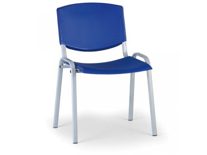 Konferenzstuhl - Kunststoff, blau Biedrax Z8988m, Fußgestell grau