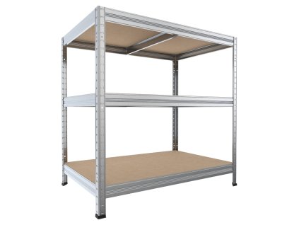 Schwerlastregal mit Holzböden Biedrax 45 x 90 x 120 cm verzinkt - 3 Fachböden MDF
