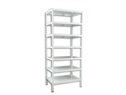 Geschraubtes Schwerlastregal Biedrax 40 x 150 x 300 cm, weiss - 7 Fachböden