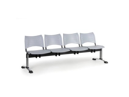 Wartezimmerbank - Kunststoff Visio Biedrax LC9294s - Gestell verchromt