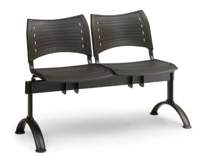 Wartezimmerbank - Kunststoff Visio Biedrax LC9284c - Gestell schwarz