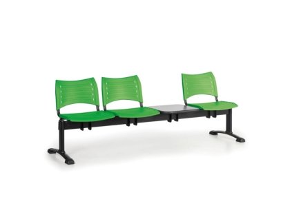 Wartezimmerbank - Kunststoff Visio Biedrax LC9287z - Gestell schwarz