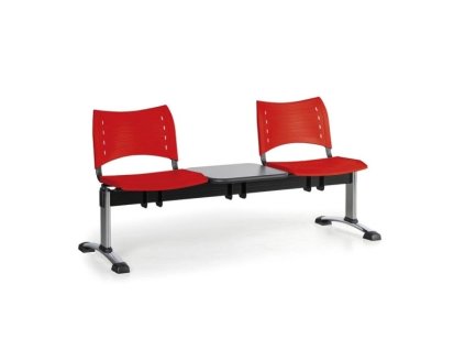 Wartezimmerbank - Kunststoff Visio Biedrax LC9291cv - Gestell verchromt