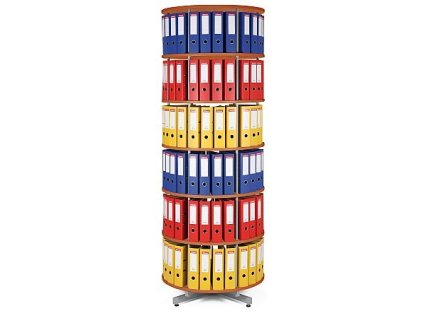 2786 1 drehbare buroregale 6 fachboden kirsche