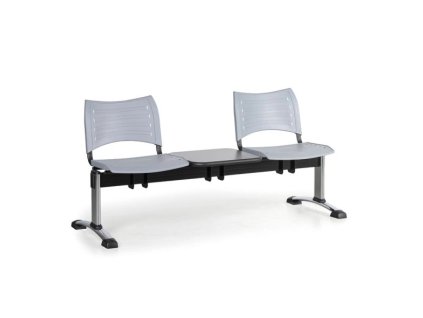 Wartezimmerbank - Kunststoff Visio Biedrax LC9291s - Gestell verchromt