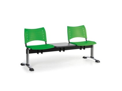 Wartezimmerbank - Kunststoff Visio Biedrax LC9291z - Gestell verchromt