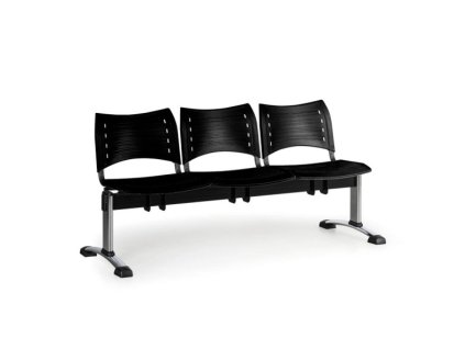 Wartezimmerbank - Kunststoff Visio Biedrax LC9292c - Gestell verchromt