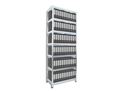 188702 buroregal mit holzboden biedrax 35 x 120 x 270 cm verzinkt 7 fachboden mdf