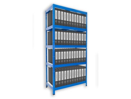 188753 buroregal mit holzboden biedrax 45 x 90 x 180 cm blau 5 fachboden mdf