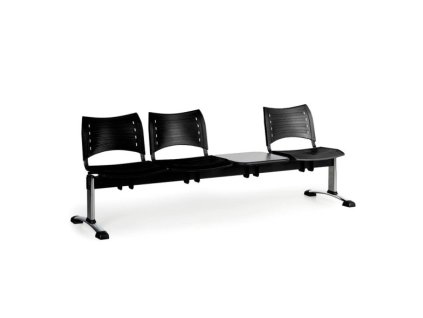 Wartezimmerbank - Kunststoff Visio Biedrax LC9293c - Gestell verchromt