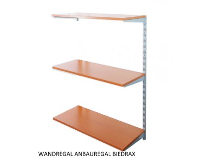 Wandregal - Anbauregal 20 x 60 x 100 cm, Farbe silber - 3 Fachboden Kirsche
