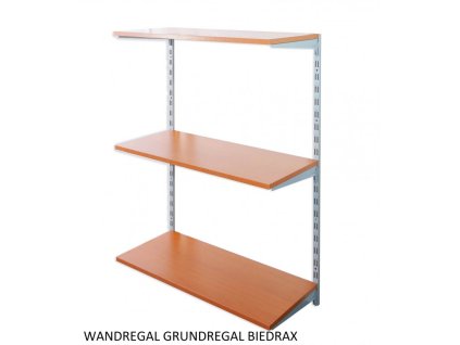 Wandregal - Grundregal 25 x 80 x 100 cm, Farbe silber - 3 Fachboden Kirsche