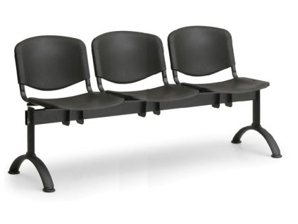 Wartezimmerbank - Kunststoff ISO Biedrax LC9700c - Gestell schwarz