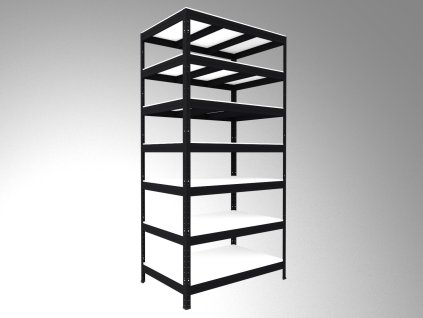 223913 abstellraumregal biedrax 35 x 75 x 210 cm schwarz 7 fachboden wei laminiert 12 mm fachlast 300 kg pro fachboden