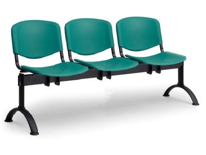 Wartezimmerbank - Kunststoff ISO Biedrax LC9700z - Gestell schwarz