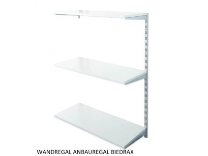 Wandregal - Anbauregal 25 x 80 x 100 cm, Farbe silber - 3 Fachboden grau