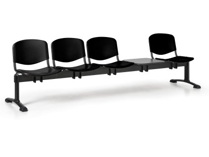 Wartezimmerbank - Kunststoff ISO Biedrax LC9730c - Gestell schwarz