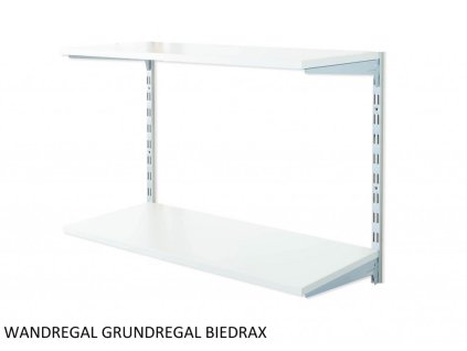 Wandregal - Grundregal 40 x 80 x 50 cm, Farbe silber - 2 Fachboden grau