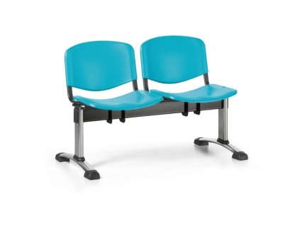 Wartezimmerbank - Kunststoff ISO Biedrax LC9681z - Gestell verchromt