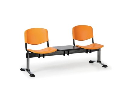 Wartezimmerbank - Kunststoff ISO Biedrax LC9691o - Gestell verchromt