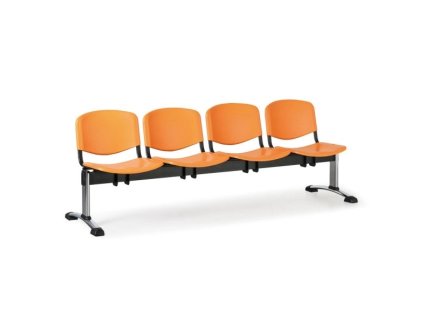 Wartezimmerbank - Kunststoff ISO Biedrax LC9721o - Gestell verchromt