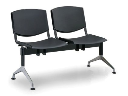 Wartezimmerbank - Kunststoff Smile Biedrax LC9952c - Gestell Aluminium Poliert