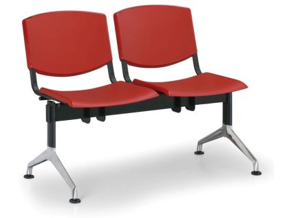 Wartezimmerbank - Kunststoff Smile Biedrax LC9952cv - Gestell Aluminium Poliert