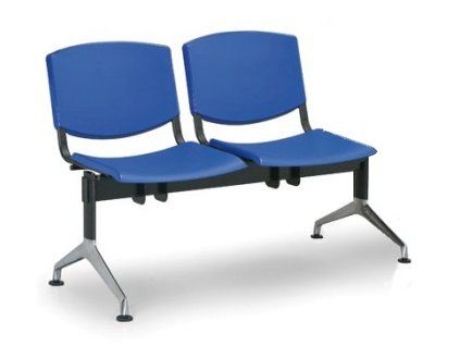 Wartezimmerbank - Kunststoff Smile Biedrax LC9952m - Gestell Aluminium Poliert