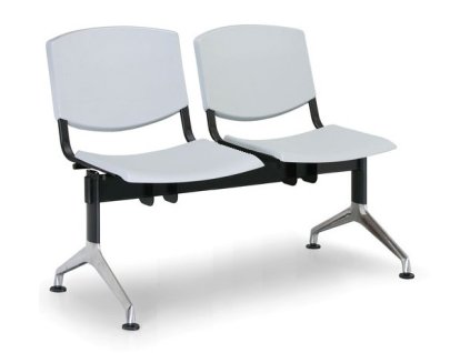 Wartezimmerbank - Kunststoff Smile Biedrax LC9952s - Gestell Aluminium Poliert